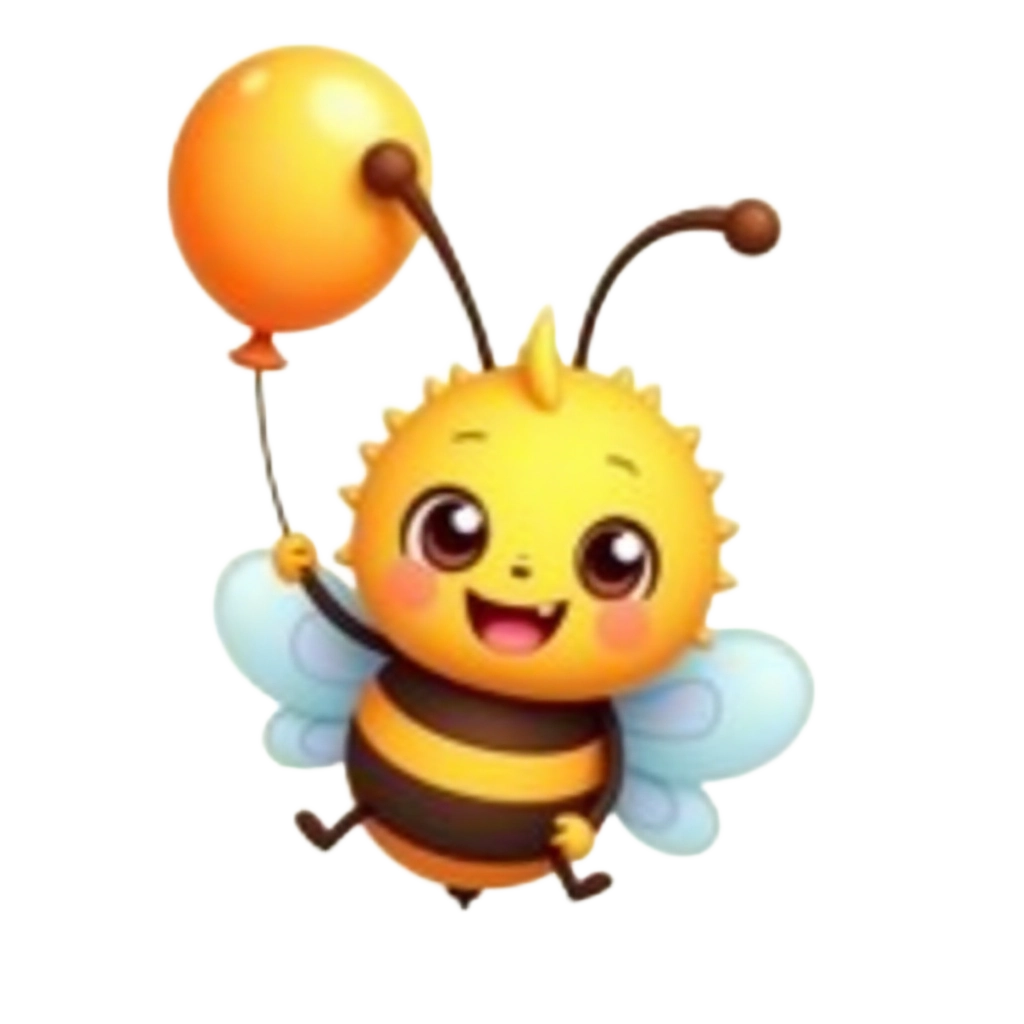 Happy Bee with Balloon